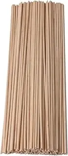 BQLZR 30cm Length 3mm Dia Round Birch Wood Sticks Wooden Dowel Rods for Lollies Craft Building Architectural Model Pack of 100