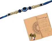 [STORE INDYA] Raksha Bandhan Rakhi for Brother with Greeting Card || Threaded Rakhi for Bhaiya | Mens Rakhi | Premium Indian Rakhi | Set of 1