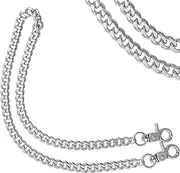 [Jaczora] Silver Hip Hop Pants Chain Jean Chain,Heavy Duty Metal Wallet Chains,Stylish Denim Chains for Gothic Punk Fashion Body Accessories for Women Girls, Rock Wallet Chain(65cm), one size, alloy, 0