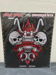 New LETHAL THREAT Live Free Ride Hard EMBROIDERED PATCH 12x10 LT30079 Vintage