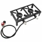 Camping Propane Gas Stove Double Burner Two Burner Cooker for BBQ Fishing