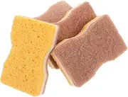 NOLITOY 4Pcs Sponges Oil Resistant Dish Washing Scrubber Pads Non Scratch Quick Drying Reusable Made from Cellulose for Easy Cleaning