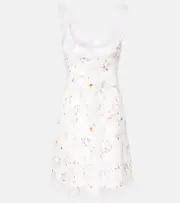 [Giambattista Valli] Giambattista Valli Ruffled jacquard minidress AU 18 white
