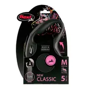 Flexi Classic Retractable Tape Dog Lead Black Medium 5m