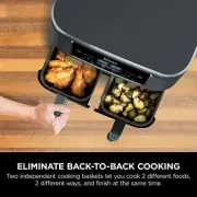 Ninja Dualzone Air Fryer Foodi 6-in-1 8 Quart, with 2 Crisper Plates, 2 Baskets