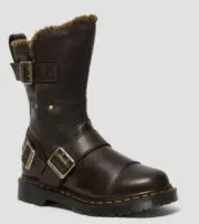 Dr Martens Doc Boots Kristy Mid FL Brown Tipped Milo Fur 26235204