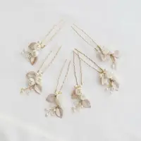 在飛比找樂天市場購物網優惠-瑪姬主義 歐式陶瓷花朵天然珍珠高品質髮叉