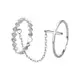 925純銀 鏈條雙戒指 十字架菱形 天然白水晶 C型可調整戒指 防抗過敏 不退色 (8.1折)