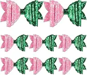 8 Pcs Witch Hair Accessories Pink and Green Bow Hair Clips Cute Bows Headband for Witch Princess Birthday Party Favors Outfit Gifts