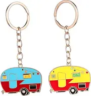 [FRCOLOR] 2 Pcs Rv Keychains Cute Cartoon Camper Keychain Purse Charm Aesthetic Hanging Pendant for Bags Versatile Rv Decorations Key Ring for Keys and Backpacks