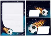Writing Paper Set Letter Pad with Envelope for Boys Children Football Children's Motif Notepad Lined (A5 Pad with 25 Sheets + 15 Envelopes)