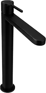 ACA International WELS Bathroom Mixer Tap Tall Round Vanity Sink Tap Faucet Hot & Cold Water Tap Solid Brass(Black)
