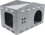 Cat Bed for Indoor Cats, Double Cat House, Play and Sleep Cat Cave, Removable Cat Scratching Board, Cat Tent Cat Hideaway for Indoor Puppies Kittens Small Dogs