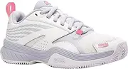 [K-Swiss] Performance Women's Speedex Padel Tennis Shoe, White Arctic Ice Neon Pink, 35.5 EU
