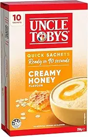 UNCLE TOBYS Oats Quick Sachets Creamy Honey, 10 Sachets
