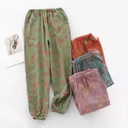 Women Harem Pants Trousers Floral Printed Baggy Loungewear Ethnic Casual Retro