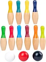 WHAMVOX Wooden Bowling Toys Boys and Girls Bowling Set for Toddlers Toys Improve Hand-Eye Coordination