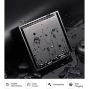 Smart Tile Insert Black Square Bathroom Shower Grate Floor Waste Drain 115x115mm
