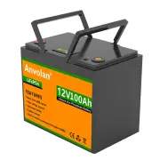 [EU Direct] Anvolan 12V Deep Cycle LiFePO4 Rechargeable Battery Pack 12V 100Ah Life Cycles 3000 with Built-in BMS for So