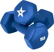 Vinyl Hexagon Dumbbell - Dumbbells Set of 2 Hand Weights for Home Gym & Strengt