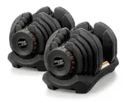 Powertrain Adjustable Dumbbells Home Gym Set 2x40kg Black