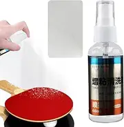 Table Tennis Rubber Cleaner - Table Tennis Racket Cleaning Spray Kit, 60ml Spray Bottle with 2-Sided Sponge | Compact PingPong Paddle Cleaning Accessories Up Your Game