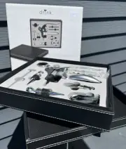 Wine 9 Piece Lever Corkscrew Set in Display Case - New In Box