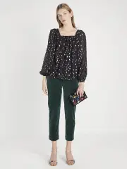 Metallic Holiday Dots Belle Top