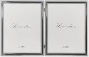 Lawrence Frames 510780D Silver Plated Double Bead Hinged Double Picture Frame, 8 by 10-Inch