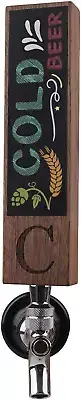 Wooded Beer Tap Handle for Kegerator with Monogrammed C, Perfect for Home Bar, L