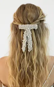 [Jennifer Behr] Donna Pearl-Embellished Bow Barrette