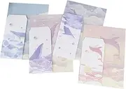 OFFSCH 4 Sets Antique Style Letter Paper Chinese Retro Writing Paper with Cute Cartoon Designs for Note Taking Correspondence Present for All Occasions Whale Series