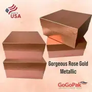 4 Bridesmaids Proposal Boxes-Rose Gold Metallic-2 Piece Rigid Lid and Base 9"