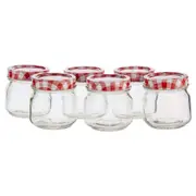 Set of 6 Mason Preserving Glass Jars 250ml Food Bottle Jam Storage Container