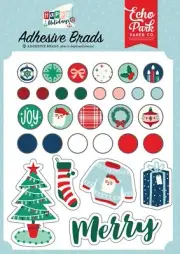 Echo Park Decorative Brads-Happy Holidays (Pack of 3)