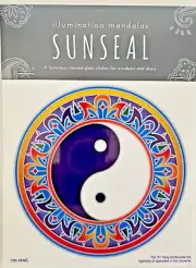 Stained Glass Window Decal YIN YANG MANDALA SUNSEAL Transparent Sticker