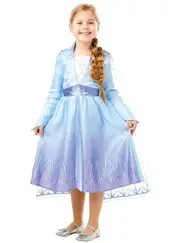 Frozen 2 Classic Elsa Girls Fancy Dress Costume