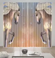 Horses Same Movements 3D Curtain Blockout Photo Printing Curtains Drape Fabric