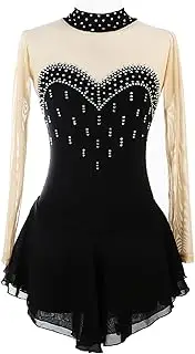 [Zagitova] Ice Figure Skating Dress Girls Women Competition Stage Long Sleeves Dance Wear for Youth