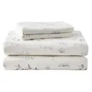 Eddie Bauer - Twin Sheet Set, Warm Breathable Cotton Flannel Bedding with Dee...