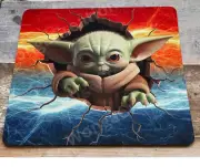 Star Wars Baby Yoda Grogu Fire Ice Mouse Pad Computer Office Household