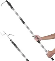 TOXYMHO Truck Cargo Grabber, Telescoping Pickup Truck Bed Retriever Tool with Two Hooks, Extends 4.1-5.8 Ft, Non-Slip Rubber Handle, Lightweight and Durable for Easy Item Retrieval