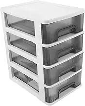 EXQUIMEUBLE Desk Storage Stackable Plastic Drawers for Office Home and Vanity Organizer Box