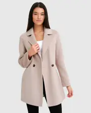 [Belle & Bloom] Electric Feel Wool Blend Drawstring Coat - Sand