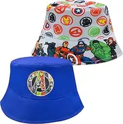 [Marvel] Legends Avengers Bucket Hat, Reversible Kids Bucket Hat, Toddler Boy Summertime Beach Hat with Favorite Superheroes