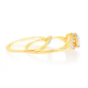 Luminesce Lab Grown 1/5 Carat Diamond Bridal Ring Set in 9ct Yellow Gold, Q