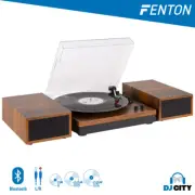 Fenton RP165 Record Player BT Lightwood Bluetooth & 2 Speakers