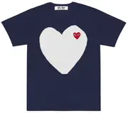 [COMME des GARCONS PLAY] 女式大號純色心形紅色徽章 T 卹
