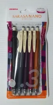 Zebra Gel Ballpoint Pen Sarasa Nano 0.3mm Vintage 5 Color Set #95df6c