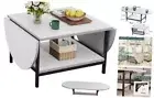 Coffee Table Modern Extended Coffee Tables with Storage for Living Room White